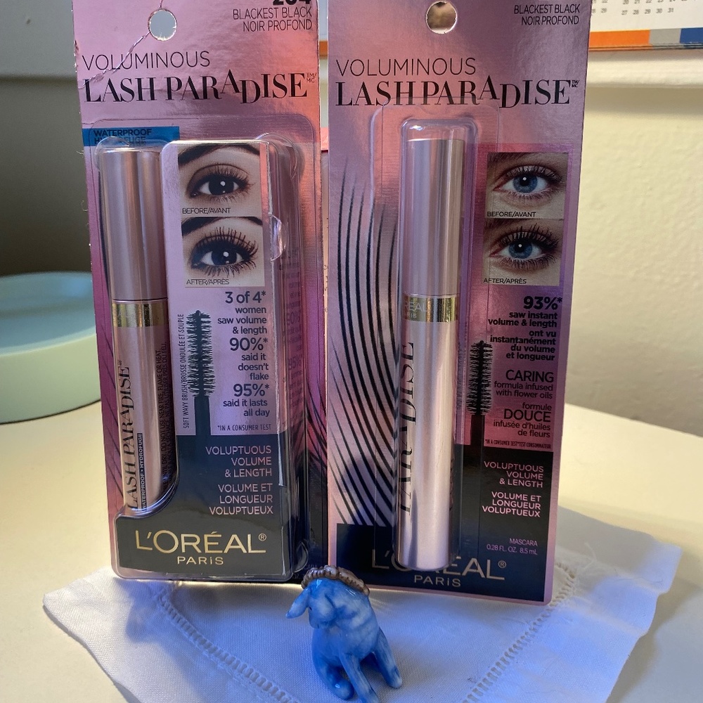 L'OREAl Voluminous Lash Paradise Mascara  204  Blackest Black   Set of two